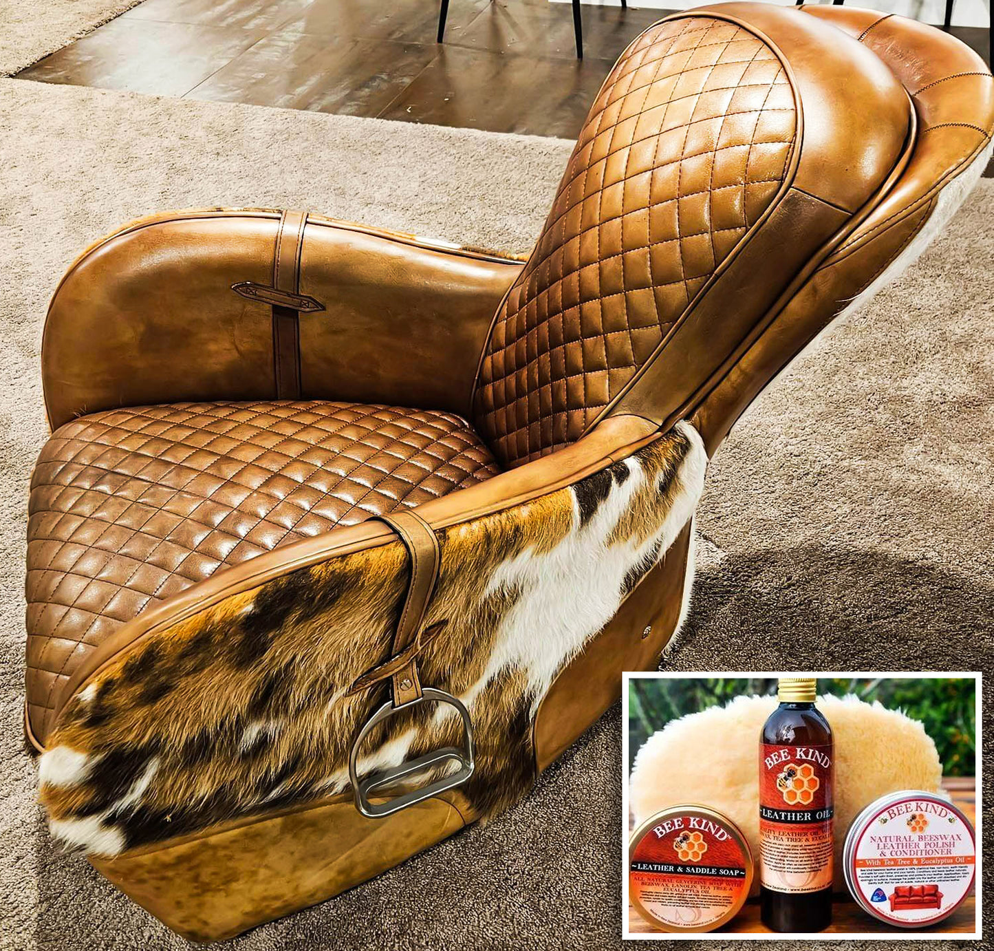 Bee Kind™ Leather & Saddle Soap – Natural Glycerin-Based Cleaner with Beeswax & Essential Oils
