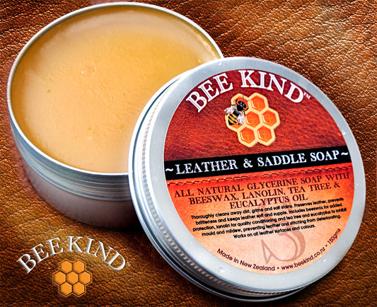 Bee Kind™ Leather & Saddle Soap – Natural Glycerin-Based Cleaner with Beeswax & Essential Oils